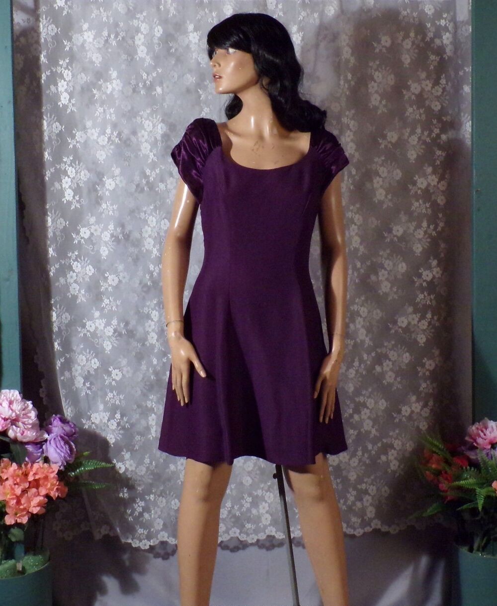 Vintage 90s Alfred Angelo Purple Mini Cocktail Dress Party Homecoming Size S